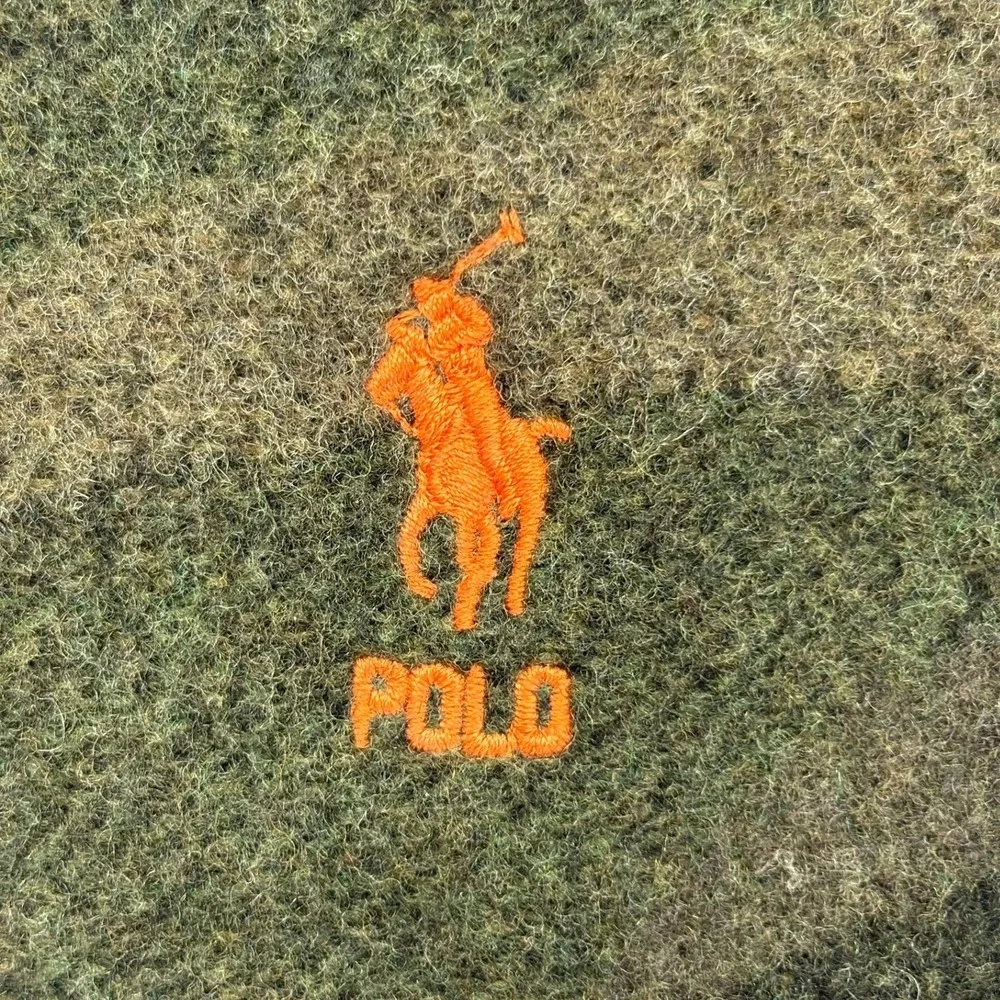 Polo Ralph Lauren Wool Scarf Mens Green Woodland Camo Pony Logo 10x68 Italy NWT